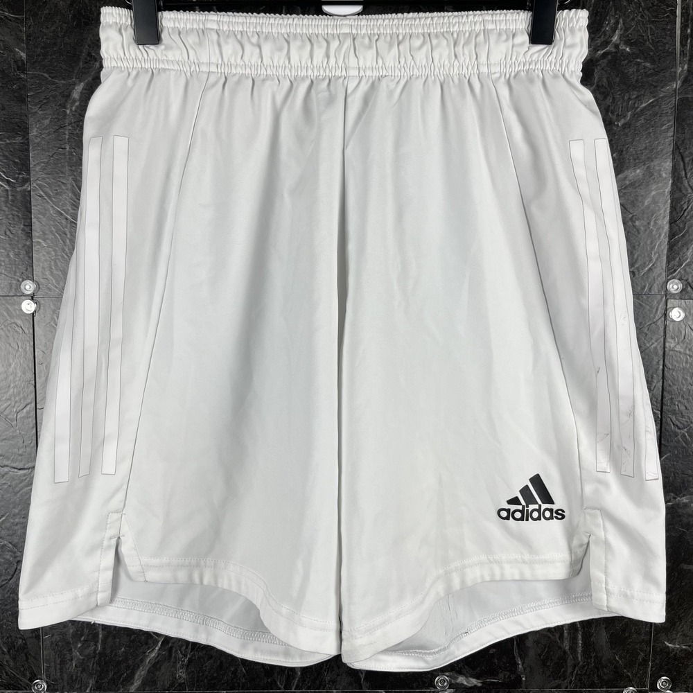 Adidas Men's White Primeblue Striped Shorts Small -Flaws